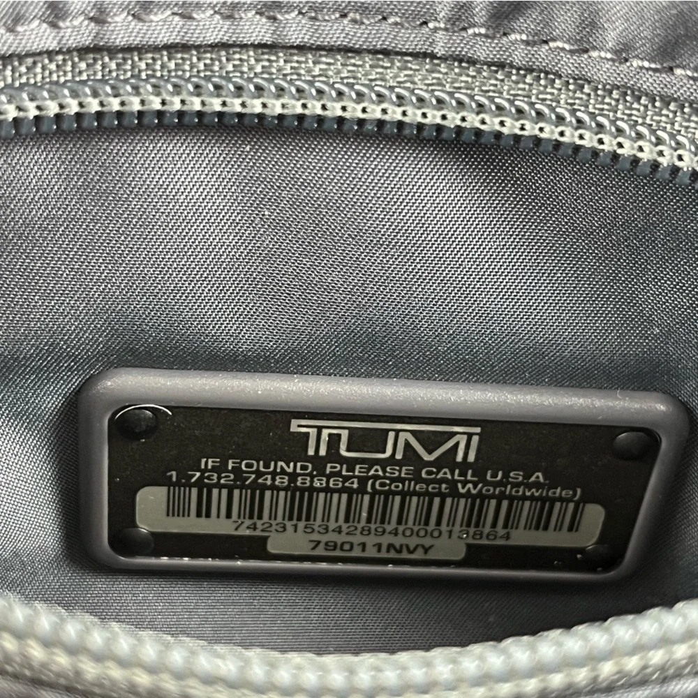 Tumi Unisex 79011NVY Shoulder Bag Blue Black Nylon Leather NEW